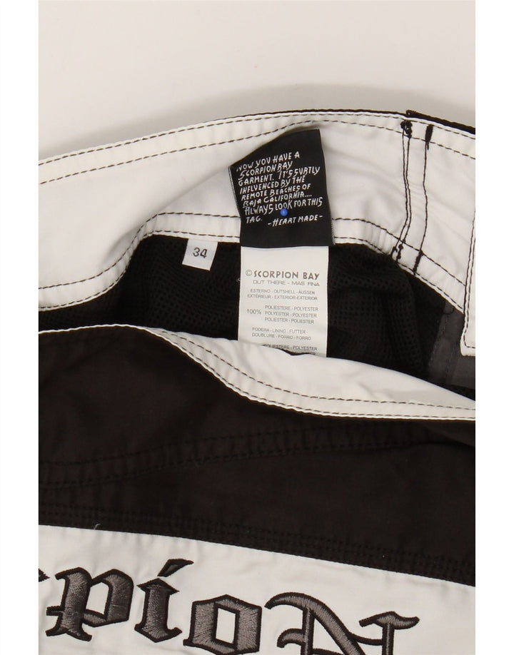 Shorts de natação masculino Scorpion Bay gráfico grande poliéster colorblock cinza