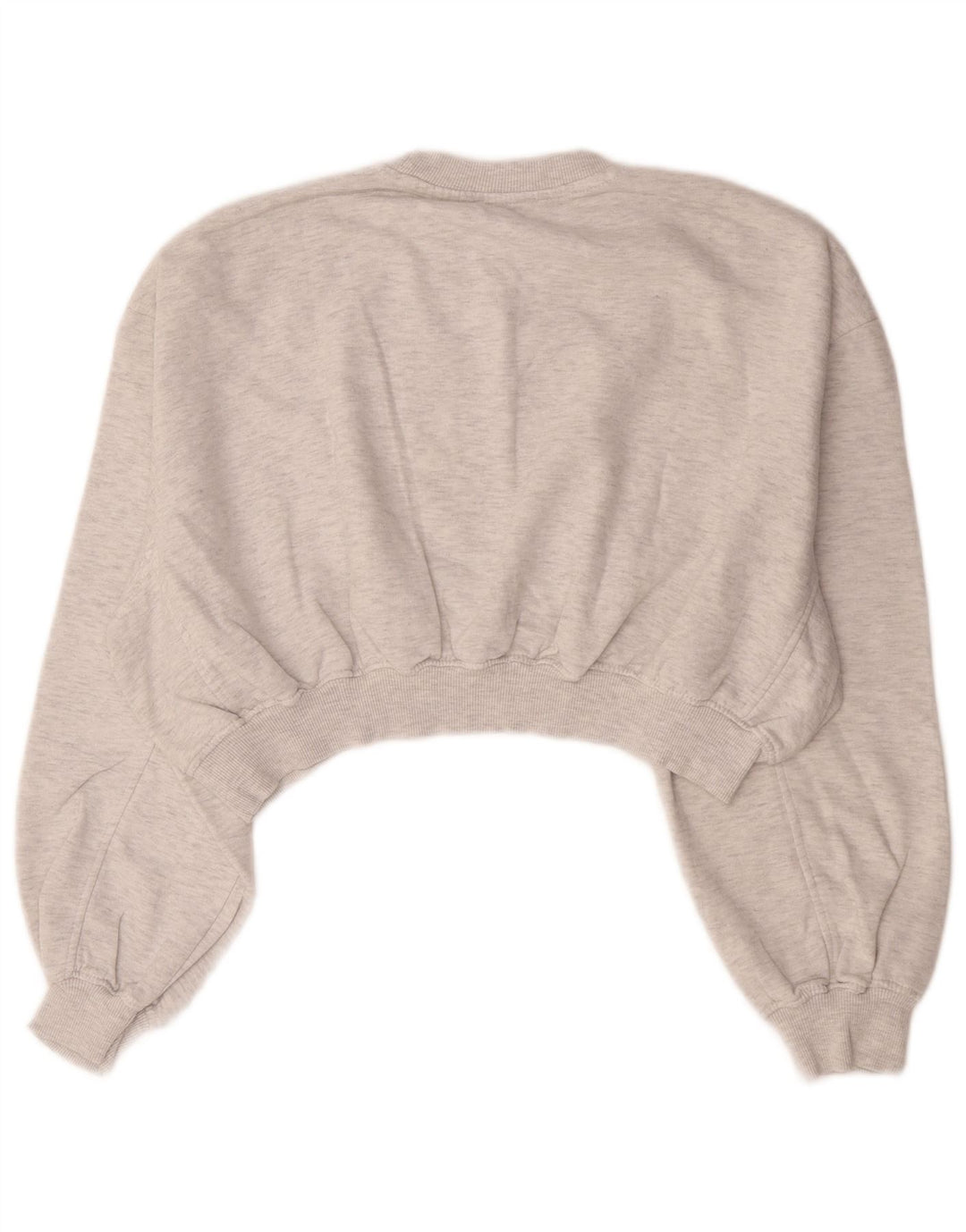 Zara Womens Crop Oversized Moletom Jumper Reino Unido 14 Médio Cinza