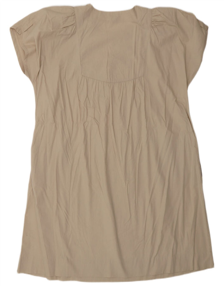 Capricci By Marcell Vestido Tenda Feminino Reino Unido 14 Algodão Patchwork Bege Médio