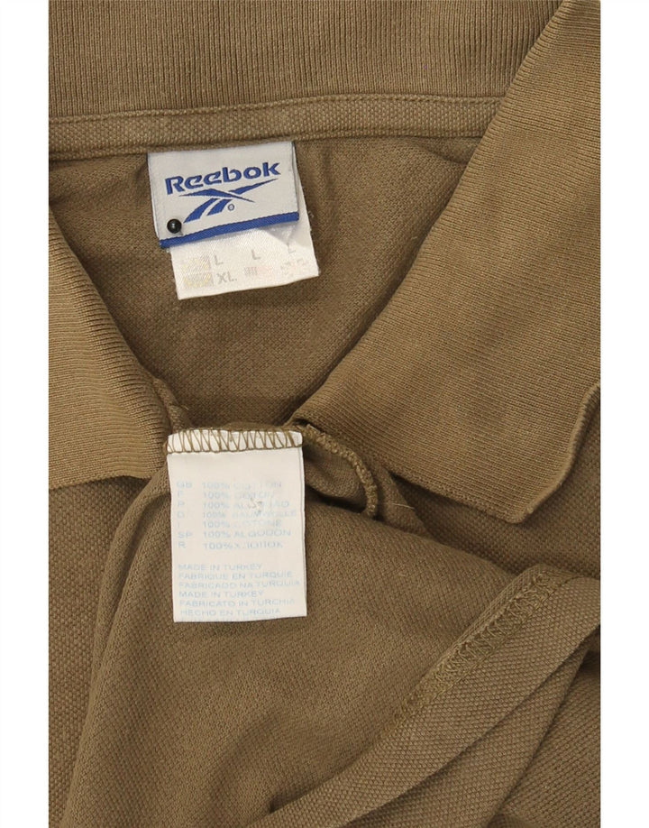 Camisa polo masculina REEBOK grande algodão cáqui