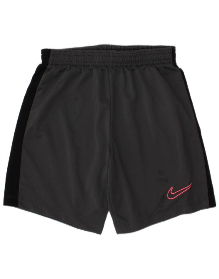 Shorts esportivos Nike Boys Dri Fit 8-9 anos pequeno cinza colorblock poliéster