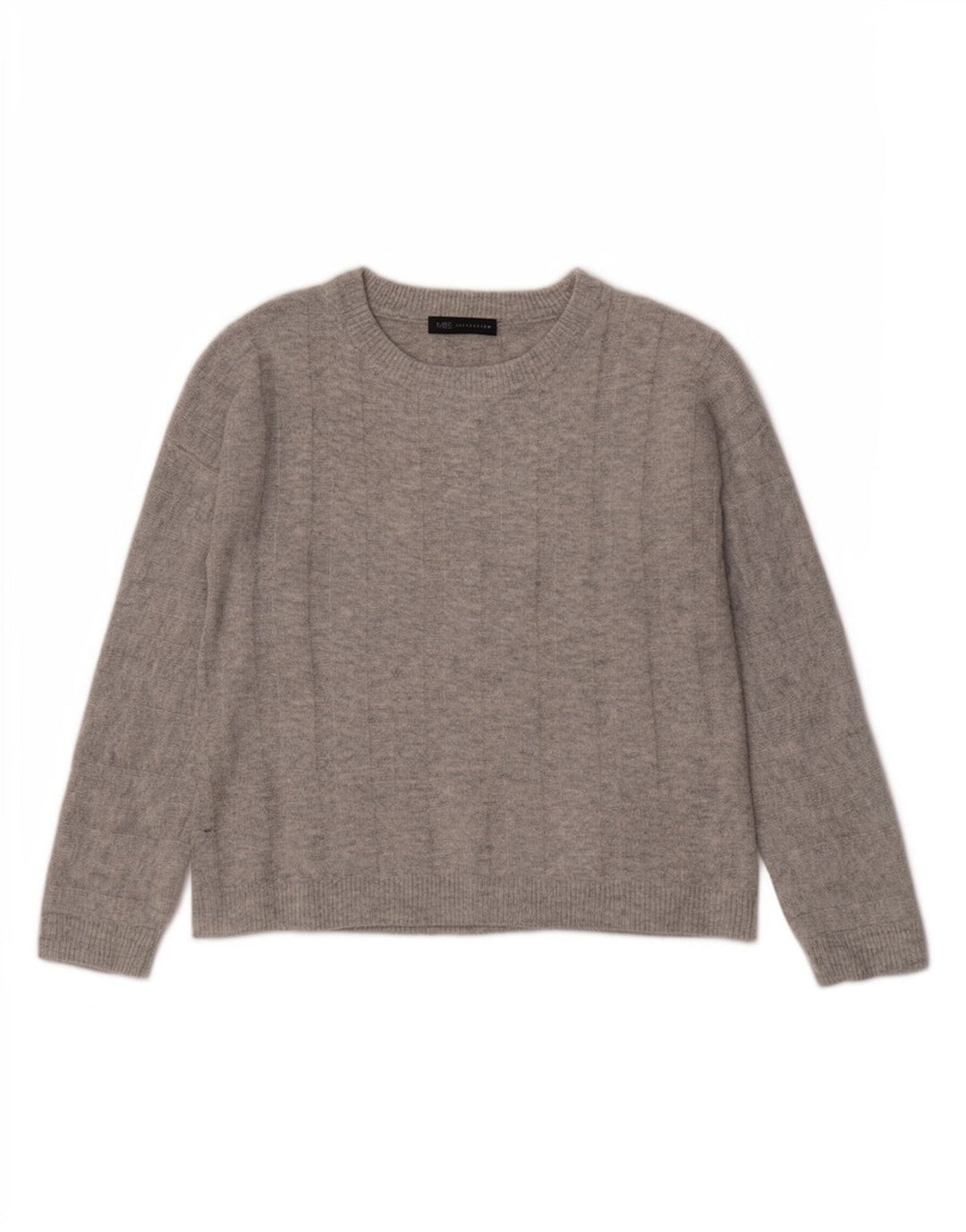 Suéter feminino Marks & Spencer grande com gola canoa Reino Unido 10 pequeno cinza
