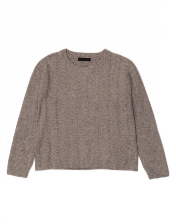 Suéter feminino Marks & Spencer grande com gola canoa Reino Unido 10 pequeno cinza