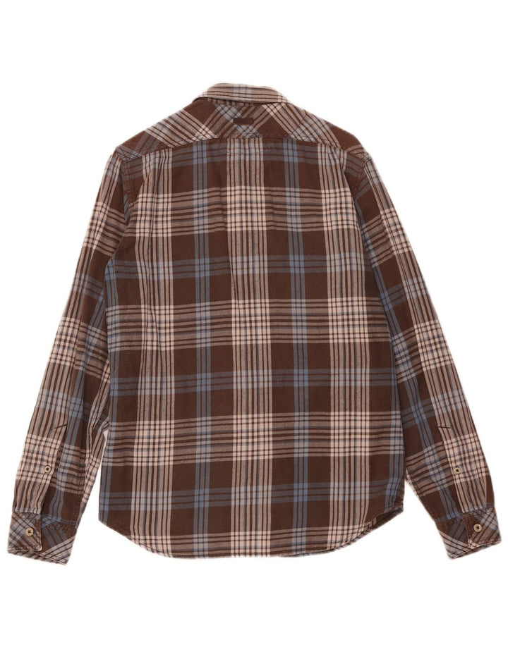 Camisa masculina de flanela Marlboro Classics Slim Fit marrom médio