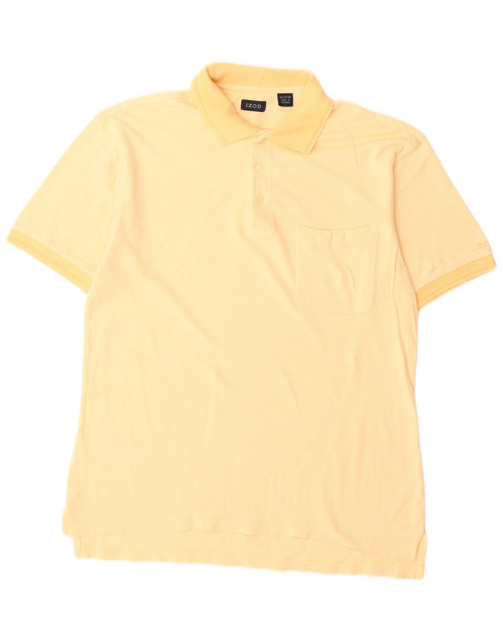 Camisa polo masculina Izod grande algodão amarelo