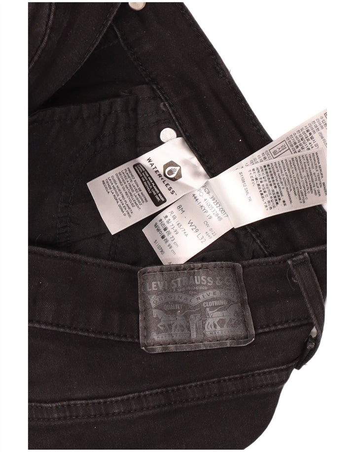 Jeans feminino Bootcut Levi's US 8 médio W29 L32 algodão preto
