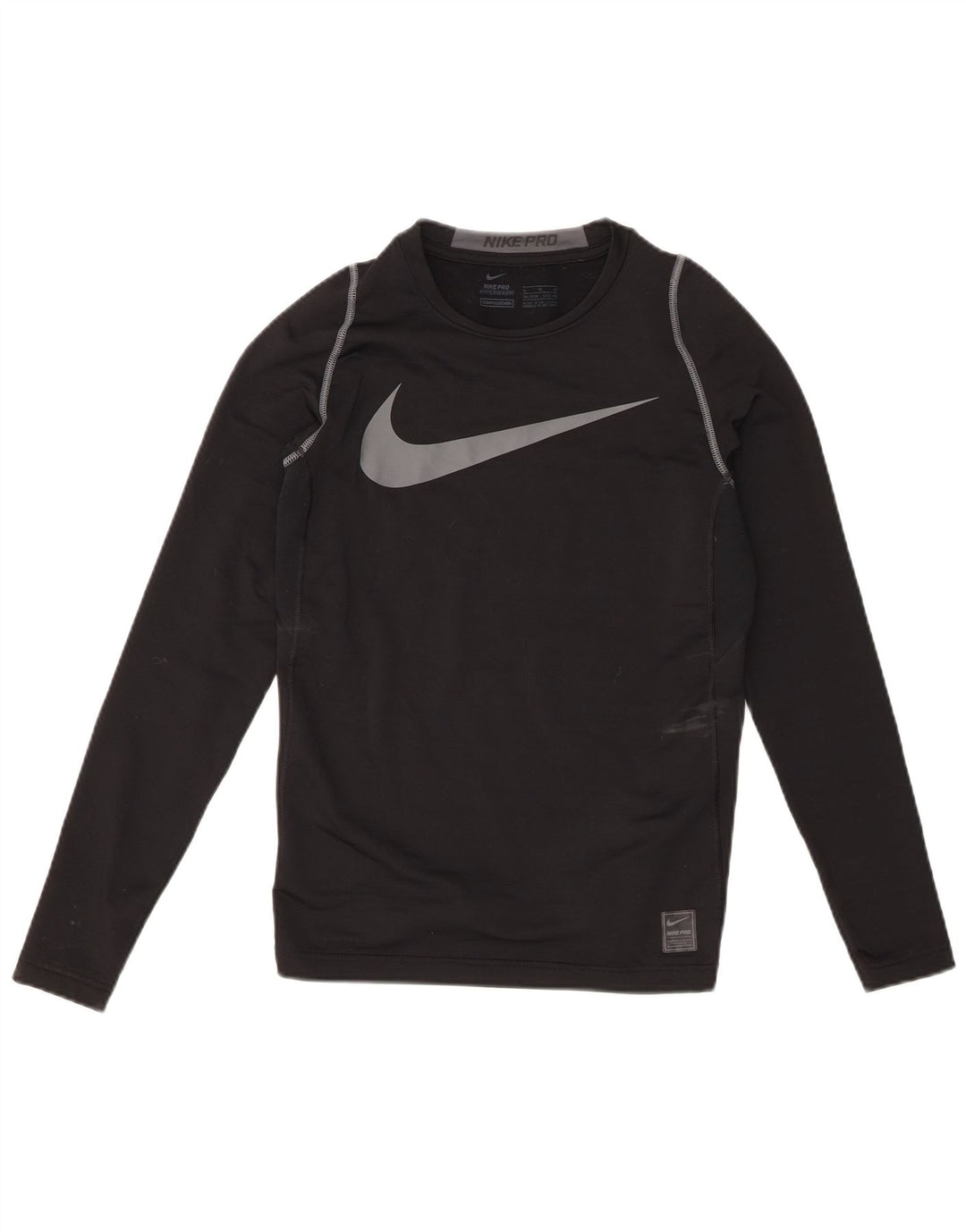 Top gráfico Nike Boys manga comprida 13-14 anos XL preto