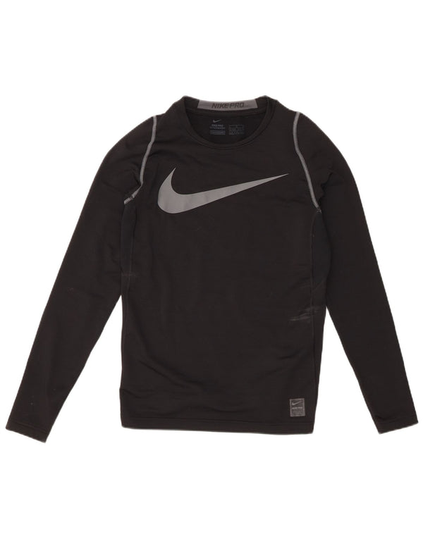 Top gráfico Nike Boys manga comprida 13-14 anos XL preto