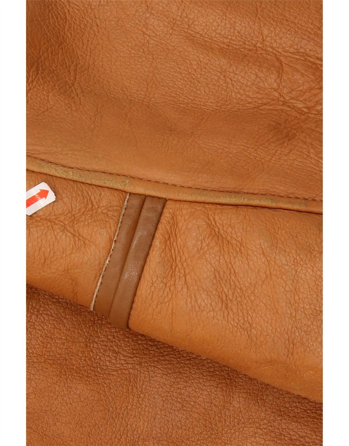 Jaqueta masculina vintage Shearling UK 36 pequena marrom