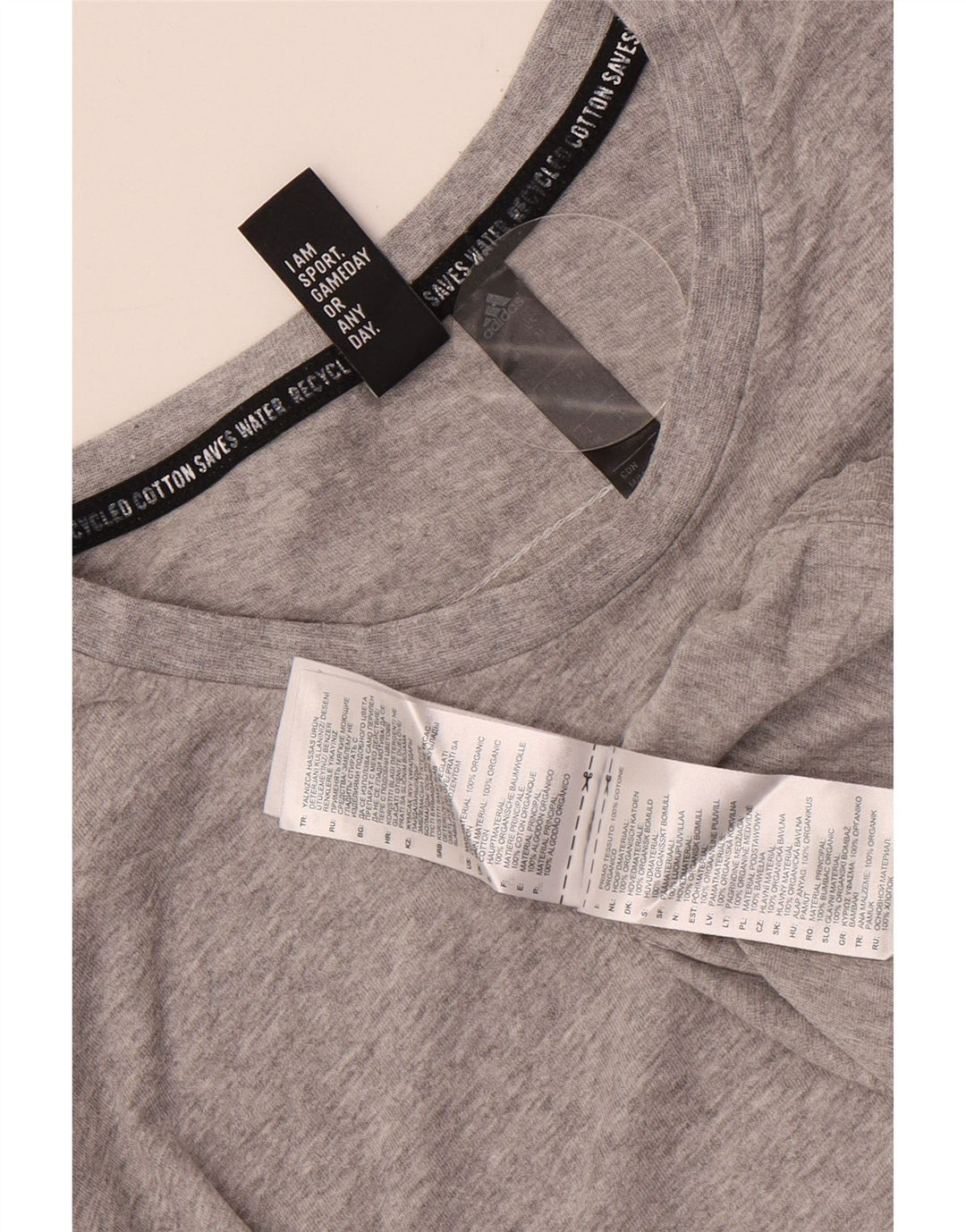 Camiseta masculina Adidas Top cinza médio manchado de algodão