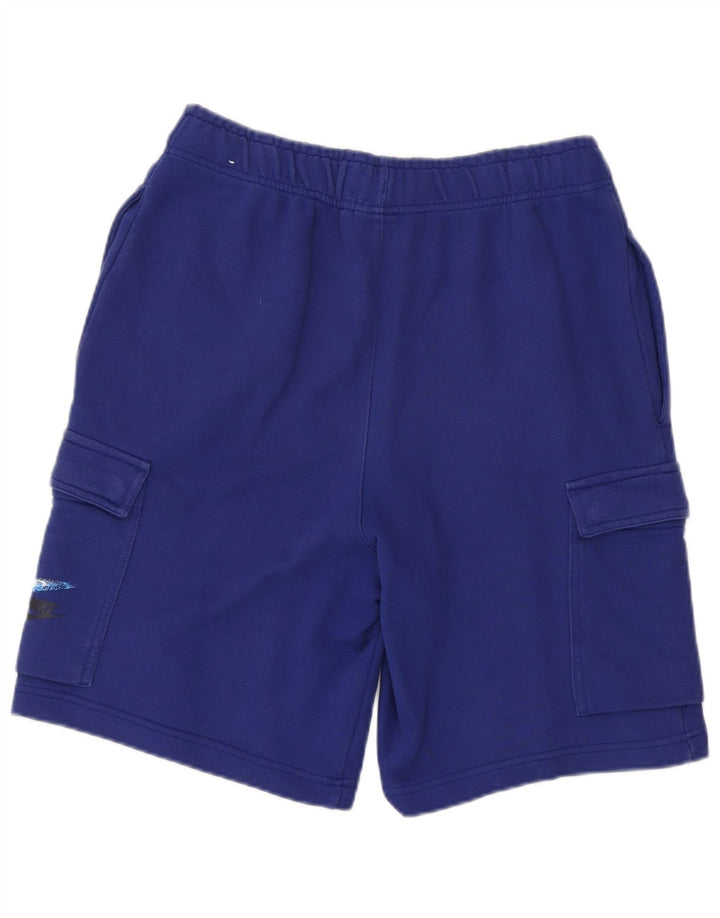 Shorts esportivos gráficos masculinos NIKE pequenos azuis de algodão