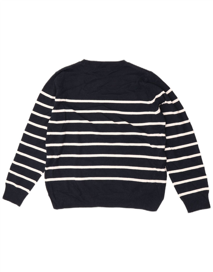 Suéter feminino Marks & Spencer com gola redonda Reino Unido 14 médio azul marinho