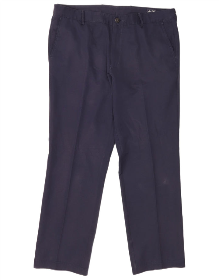 Adidas Mens Climalite Chino Calças W36 L29 Azul Marinho Poliéster