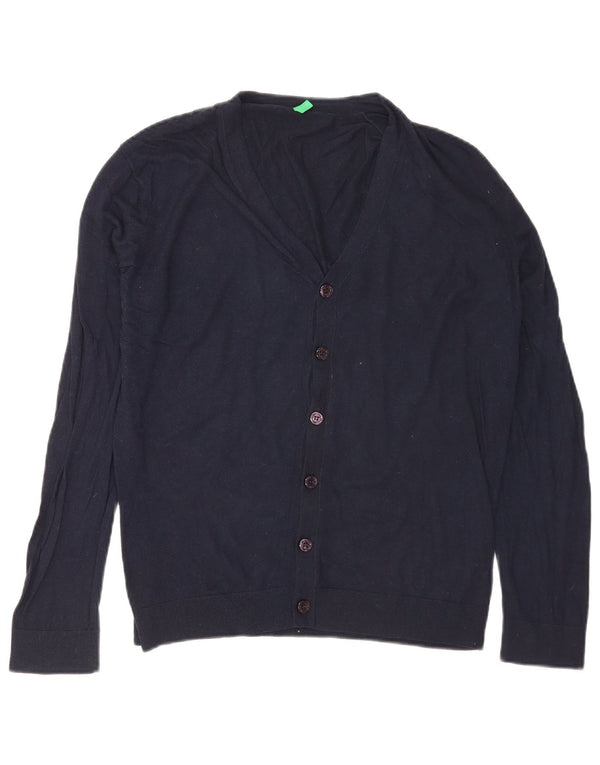 Suéter cardigã masculino Benetton pequeno azul marinho