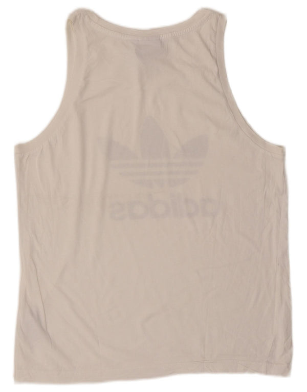 Adidas Mens Graphic Vest Top Médio Algodão Branco