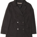 ZARA Womens Trench Coat UK 12 Medium Black Polyamide