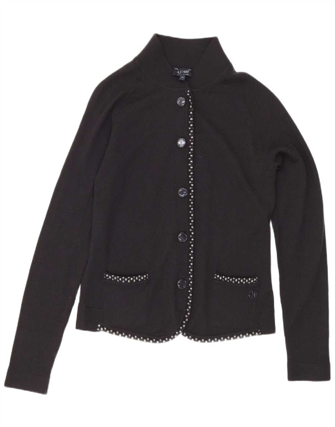 Suéter feminino Armani Jeans crop cardigan IT 40 pequeno preto