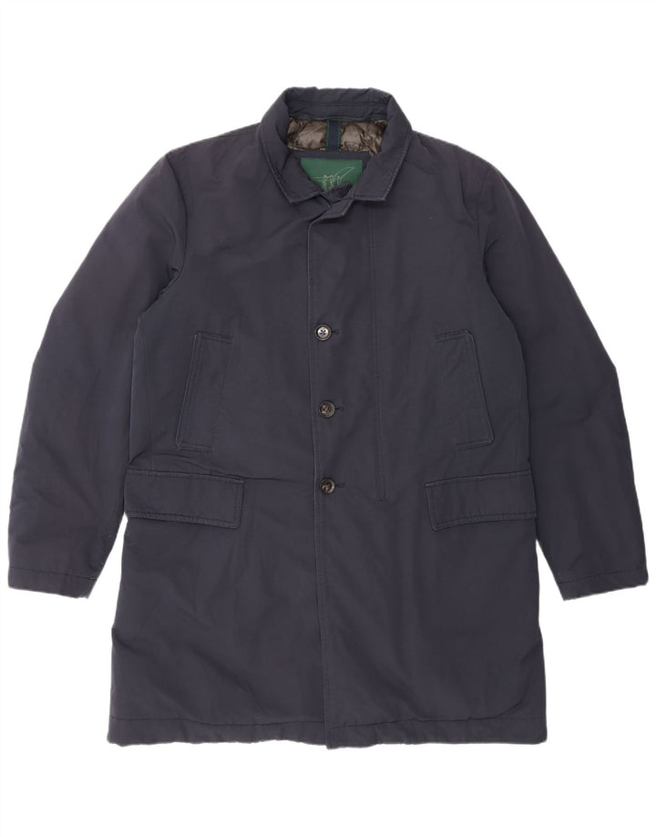 Casaco acolchoado masculino Henry Cottons IT 50 grande algodão azul marinho