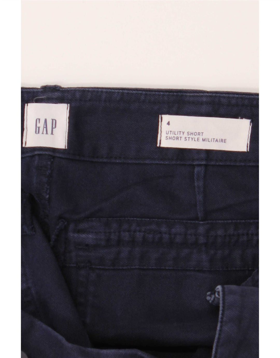 Shorts Chino feminino Gap US 4 pequeno W28 algodão azul marinho