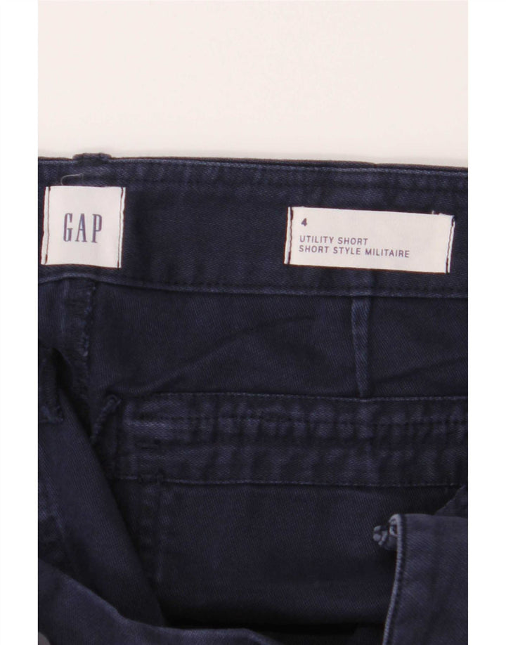 Shorts Chino feminino Gap US 4 pequeno W28 algodão azul marinho