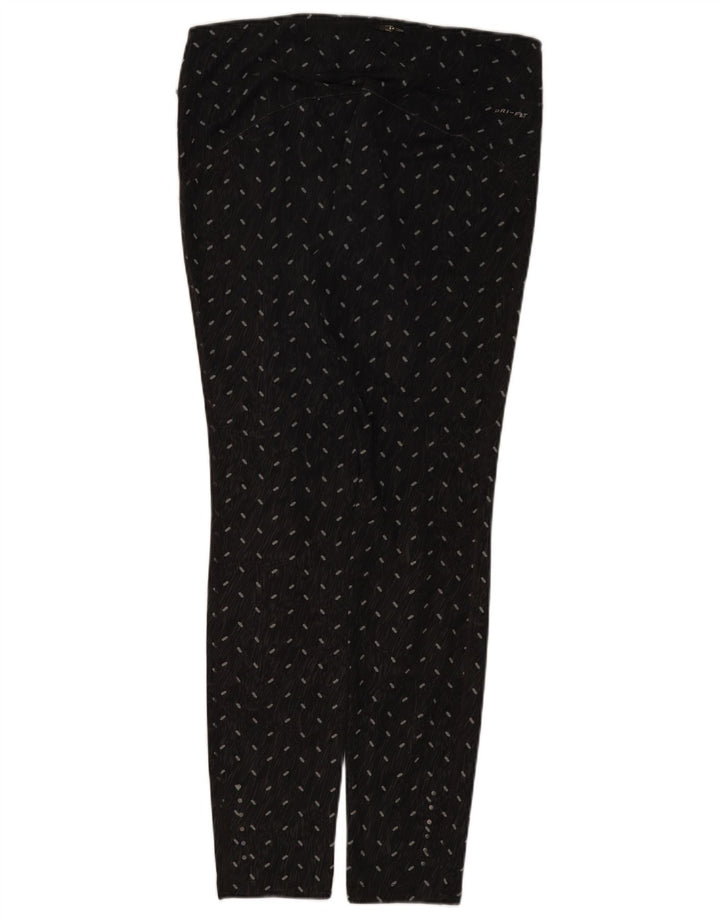 Leggings Nike Dri Fit Feminina UK 14 Grande Preto Manchado