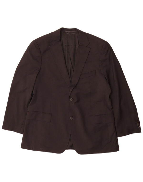 Jaqueta Blazer Masculina Hugo Boss com 2 Botões EU 56 3XL Lã Virgem Preta