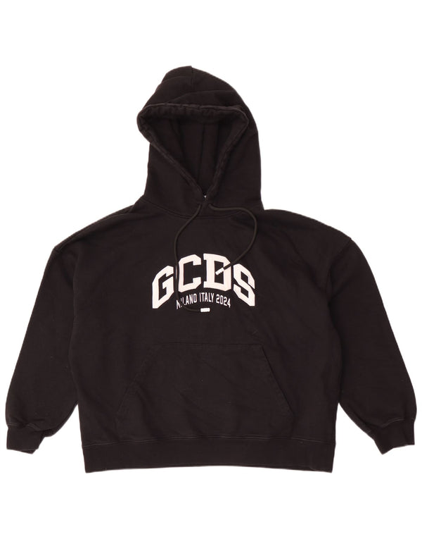 GCDS moletom masculino com capuz solto e gráfico XS algodão preto
