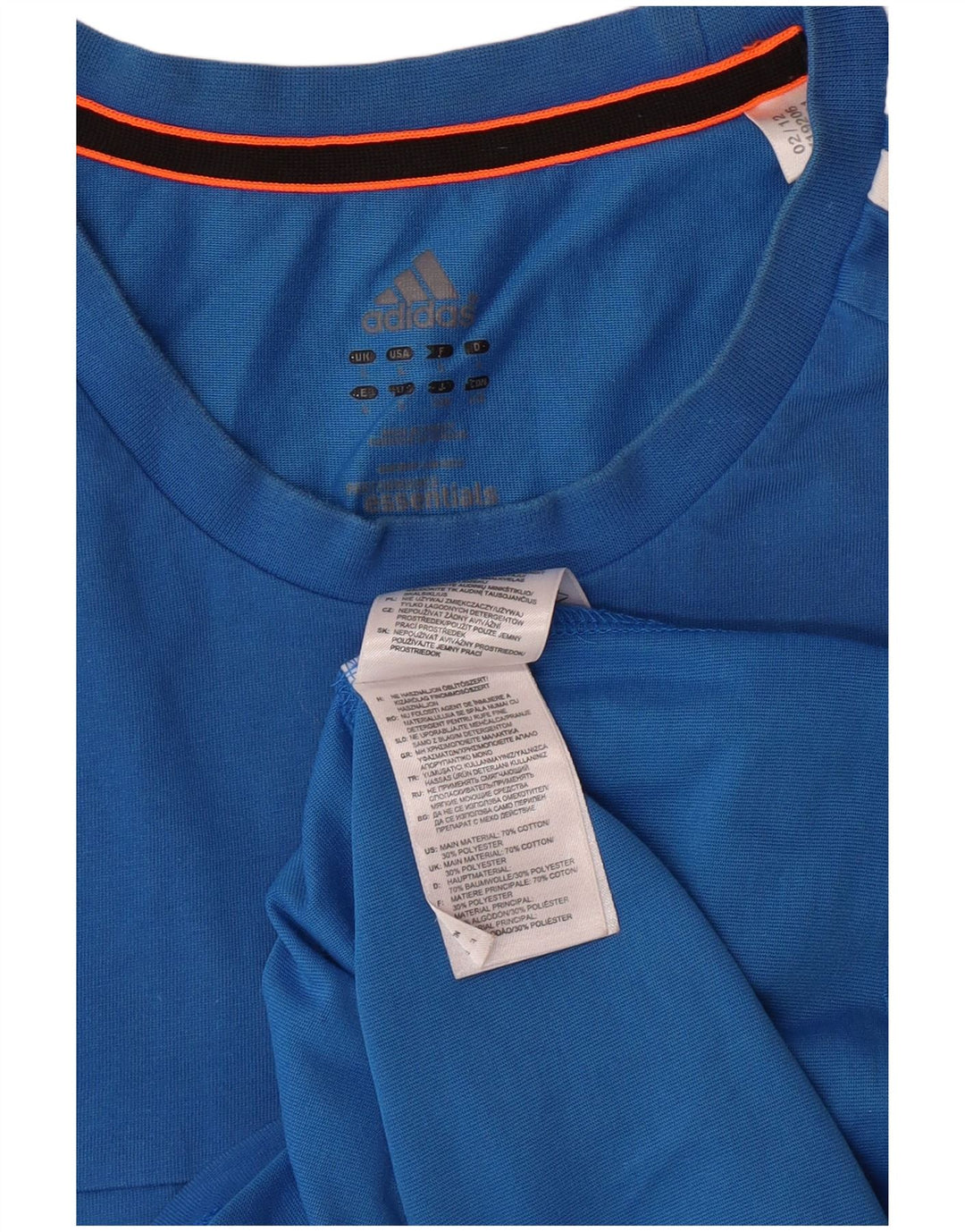 Camiseta Adidas Masculina Climalite Top Grande Algodão Azul