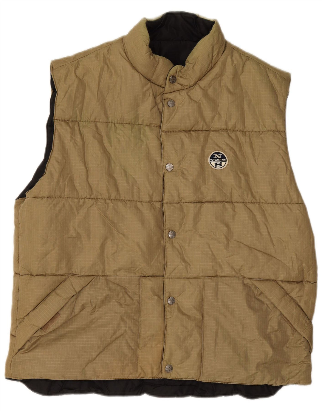 Colete acolchoado reversível masculino North Sails UK 40 grande preto