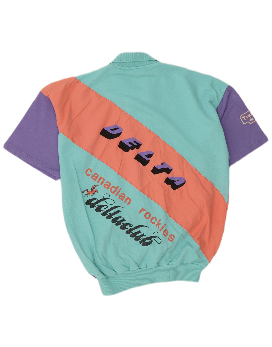 Moletom gráfico masculino vintage Jumper grande bloco colorido multicolorido
