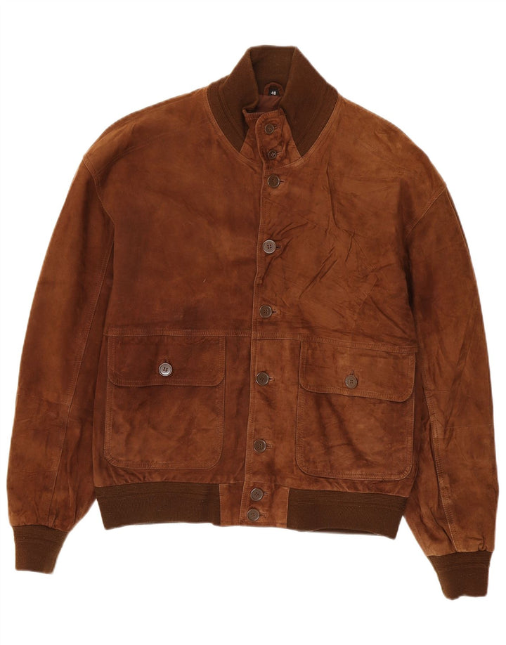 Jaqueta bomber masculina de camurça Conbipel IT 48 couro marrom médio