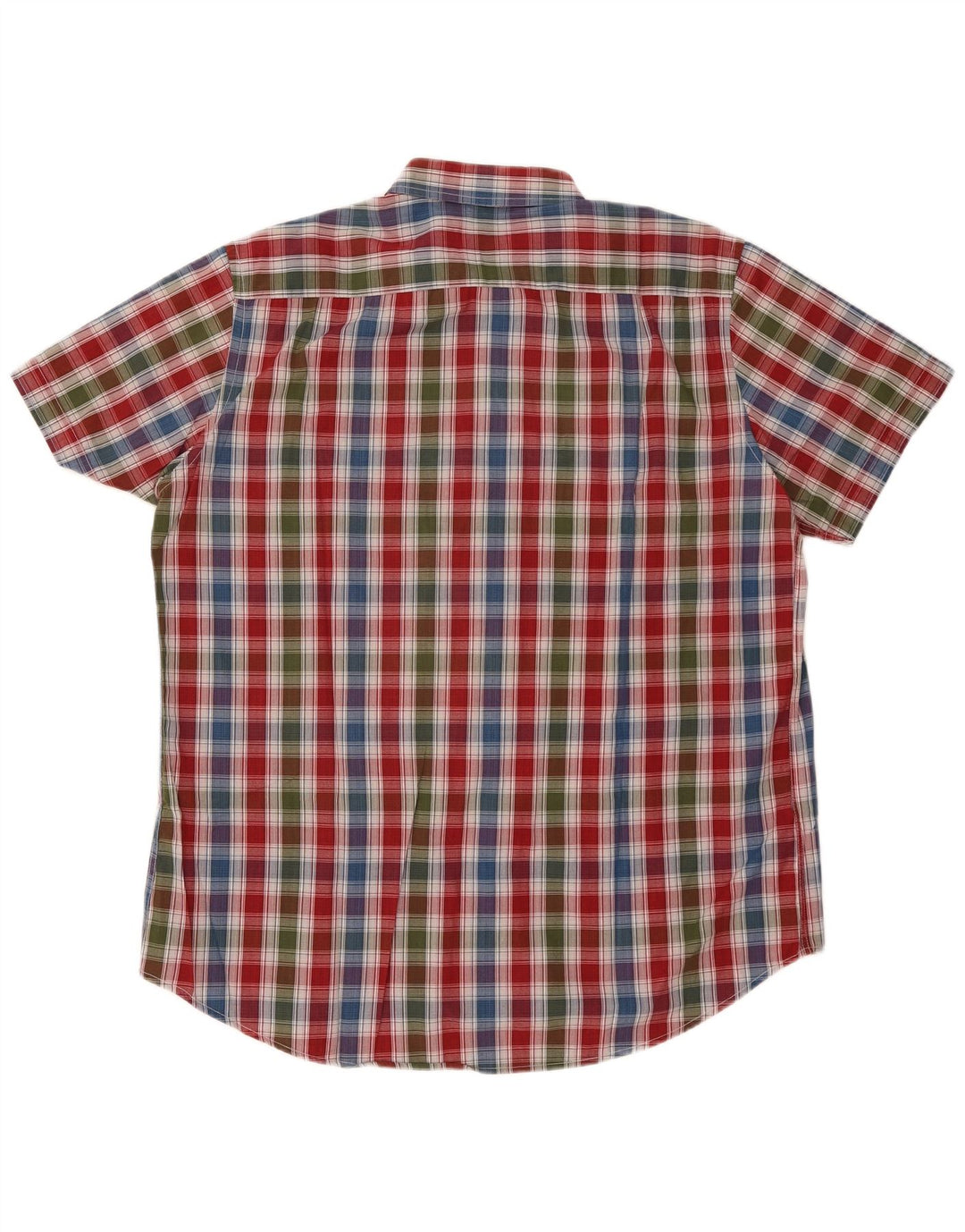 Camisa masculina Carrera de manga curta regular fit 2XL algodão xadrez multicolorido