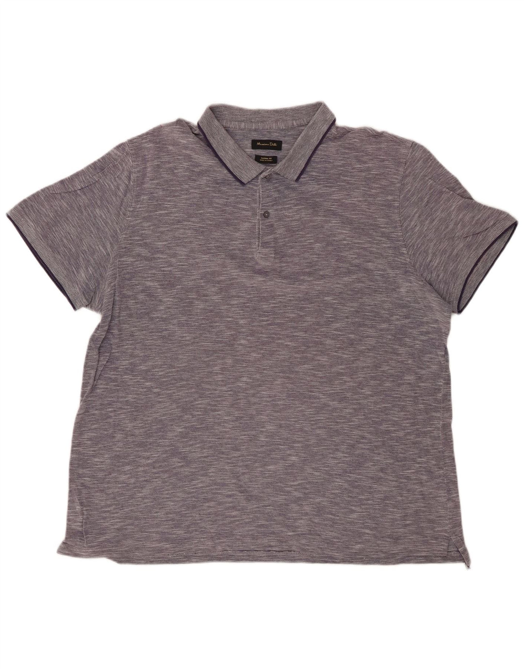 Camisa polo masculina MASSIMO DUTTI casual fit 2XL azul marinho manchado