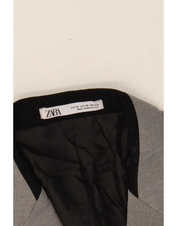 Jaqueta blazer masculina Zara com 1 botão EU 50 cinza médio