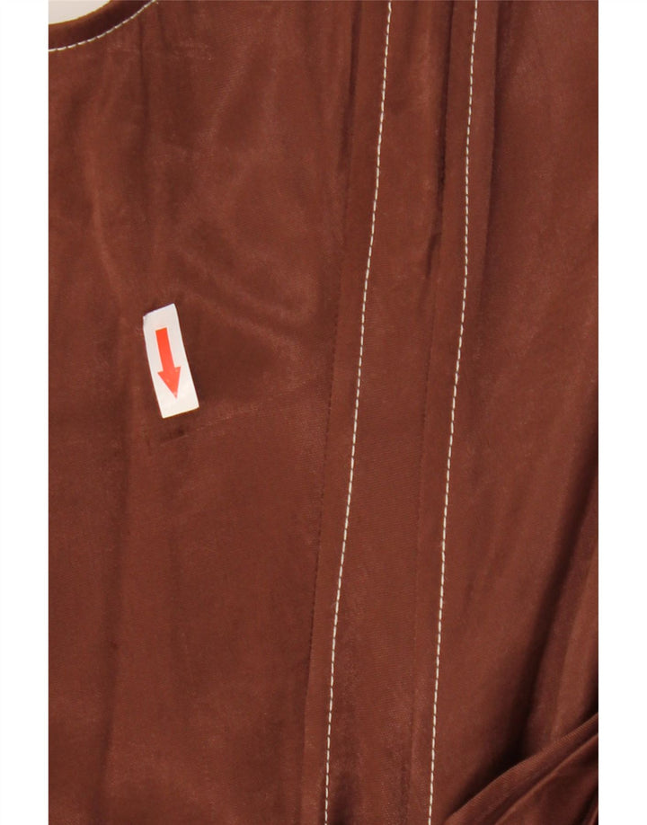 Vestido sem alças feminino Zara Reino Unido 12 viscose marrom médio