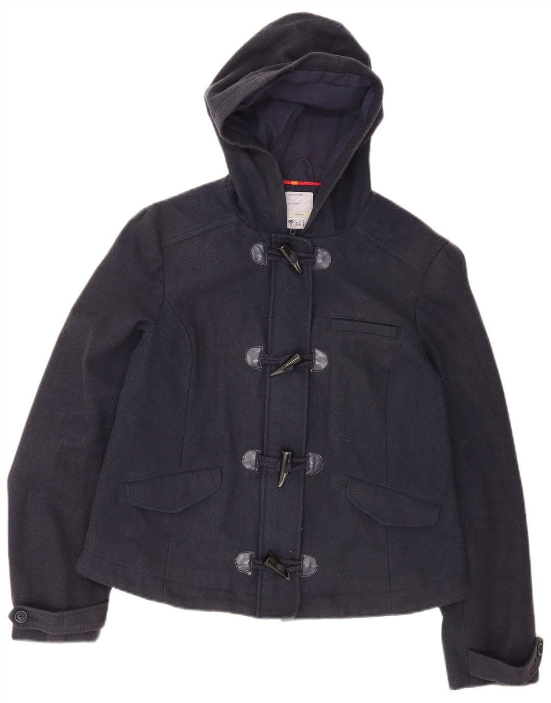 Jaqueta Duffle feminina com capuz Fat Face Reino Unido 16 grande lã azul marinho
