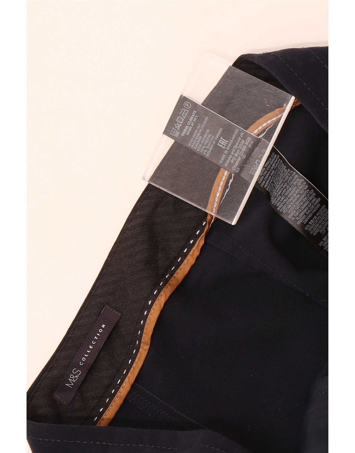 Calça casual feminina Marks & Spencer Reino Unido 12 médio W32 L27 azul marinho