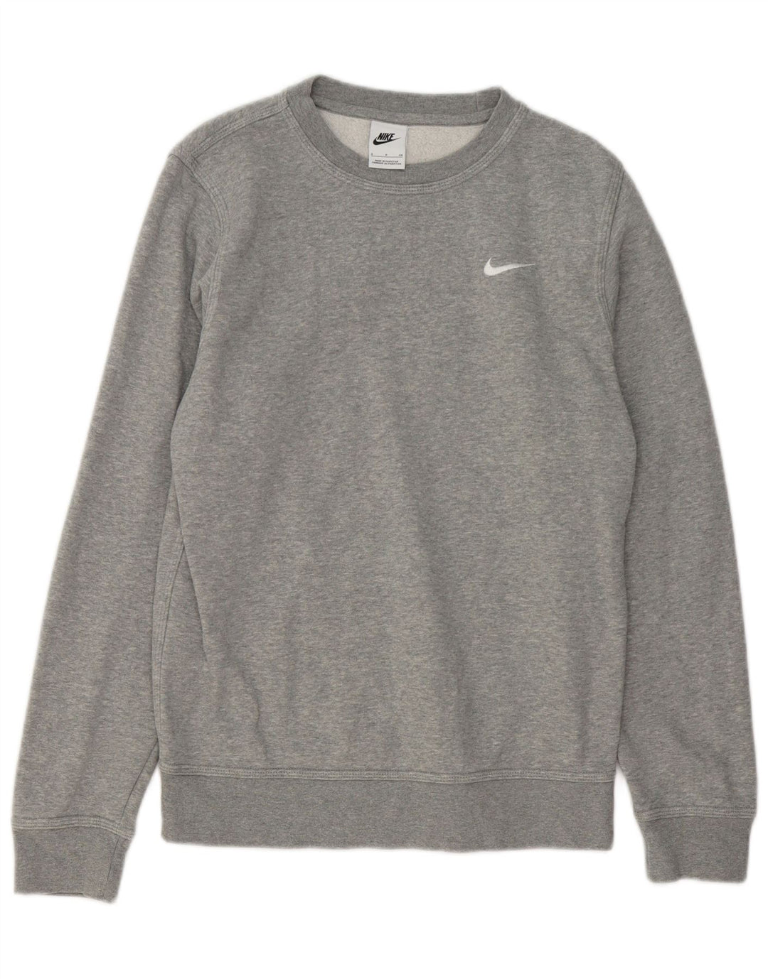 Moletom masculino Nike Jumper pequeno cinza manchado de algodão