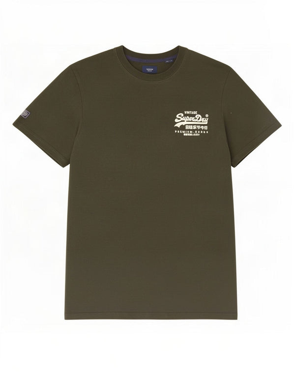 Camiseta gráfica masculina Superdry Top grande algodão verde
