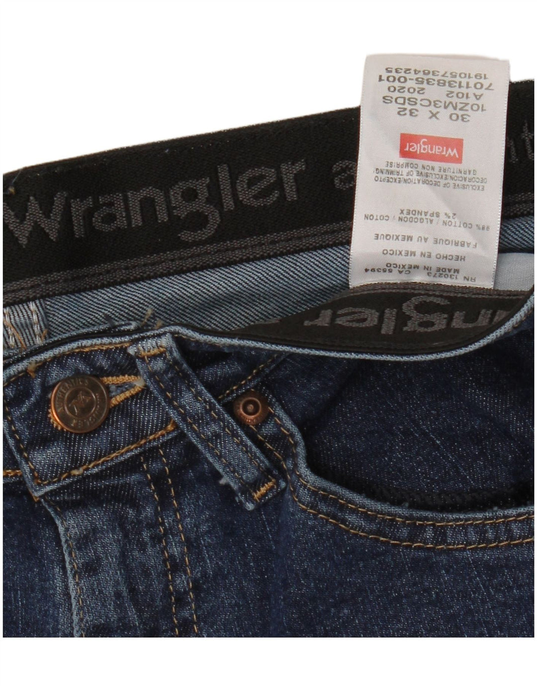 Jeans retos masculinos WRANGLER W30 L32 algodão azul