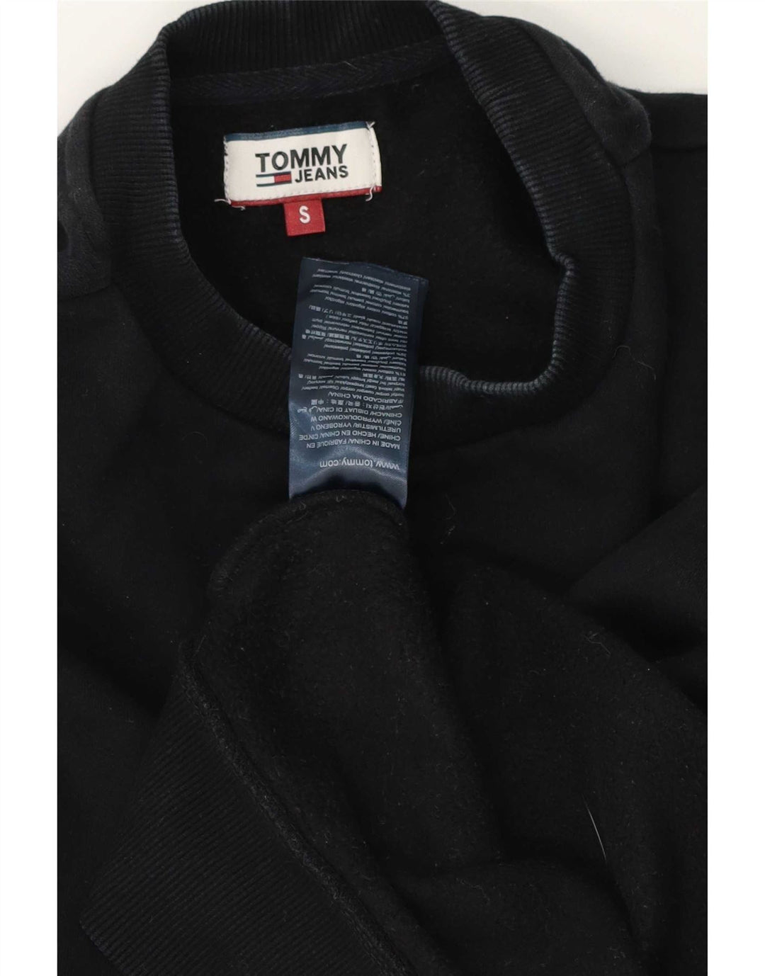 Tommy Hilfiger moletom feminino oversized jumper Reino Unido 10 pequeno algodão preto