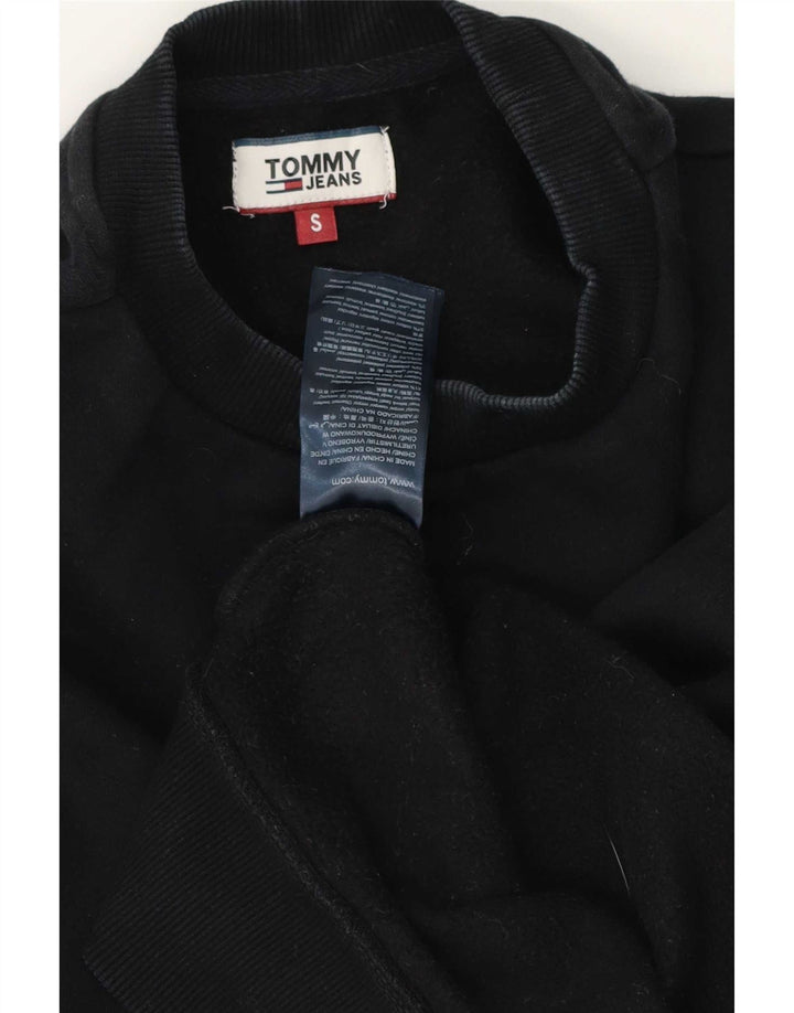 Tommy Hilfiger moletom feminino oversized jumper Reino Unido 10 pequeno algodão preto