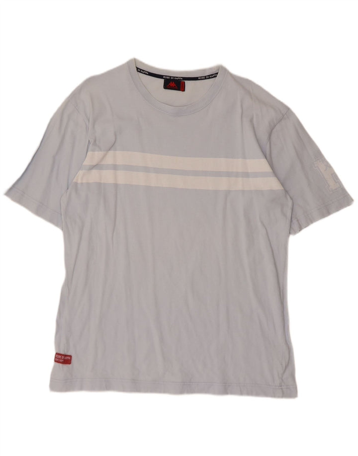 Camiseta masculina Kappa Top grande algodão listrado azul