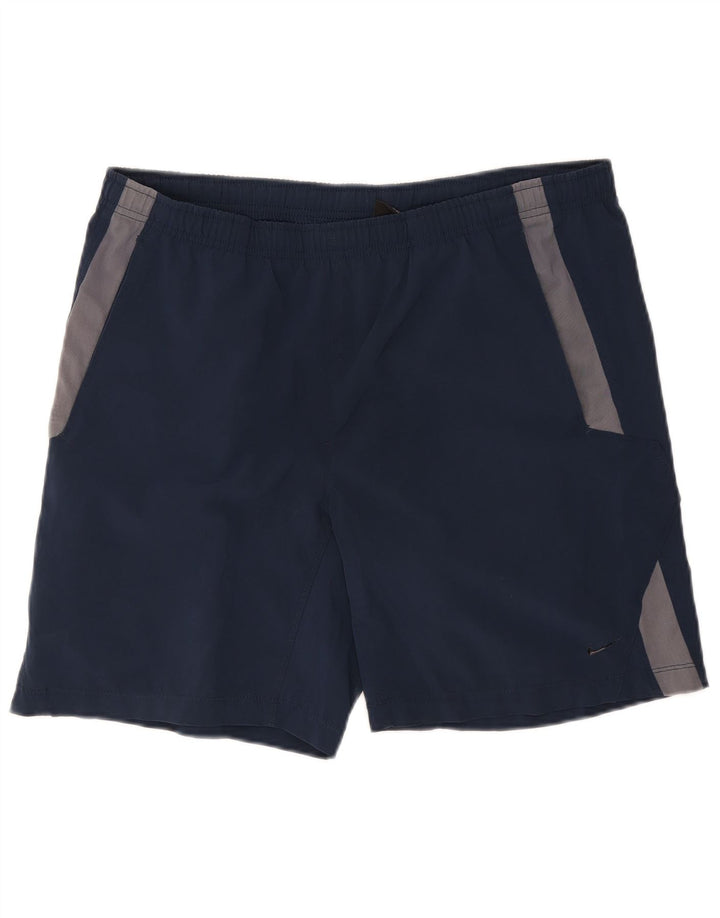 Shorts esportivos masculinos Nike pequenos poliéster colorblock azul marinho