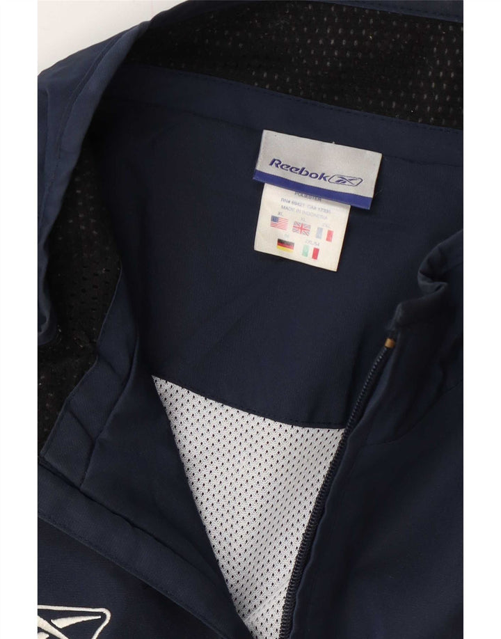 Jaqueta de chuva masculina Reebok UK 42 XL azul marinho poliéster