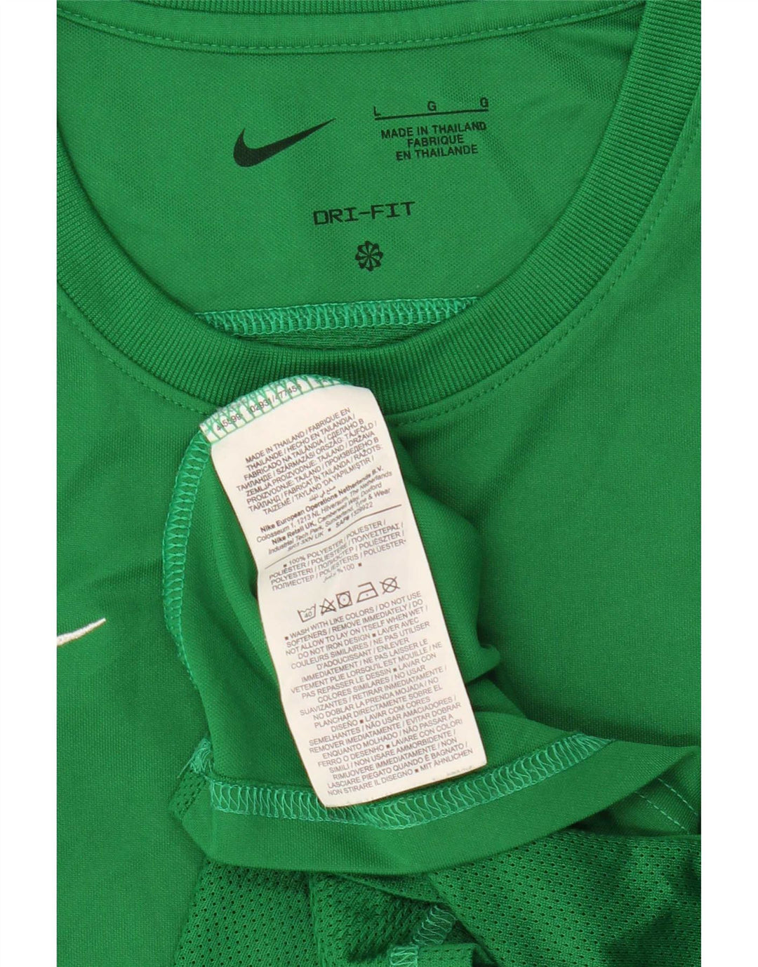 Camiseta feminina Nike Dri Fit Top UK 14 grande poliéster verde