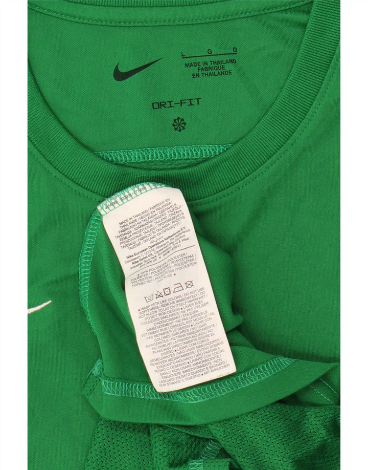 Camiseta feminina Nike Dri Fit Top UK 14 grande poliéster verde