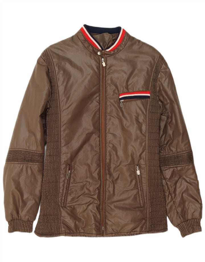 Jaqueta acolchoada masculina vintage UK 38 marrom médio