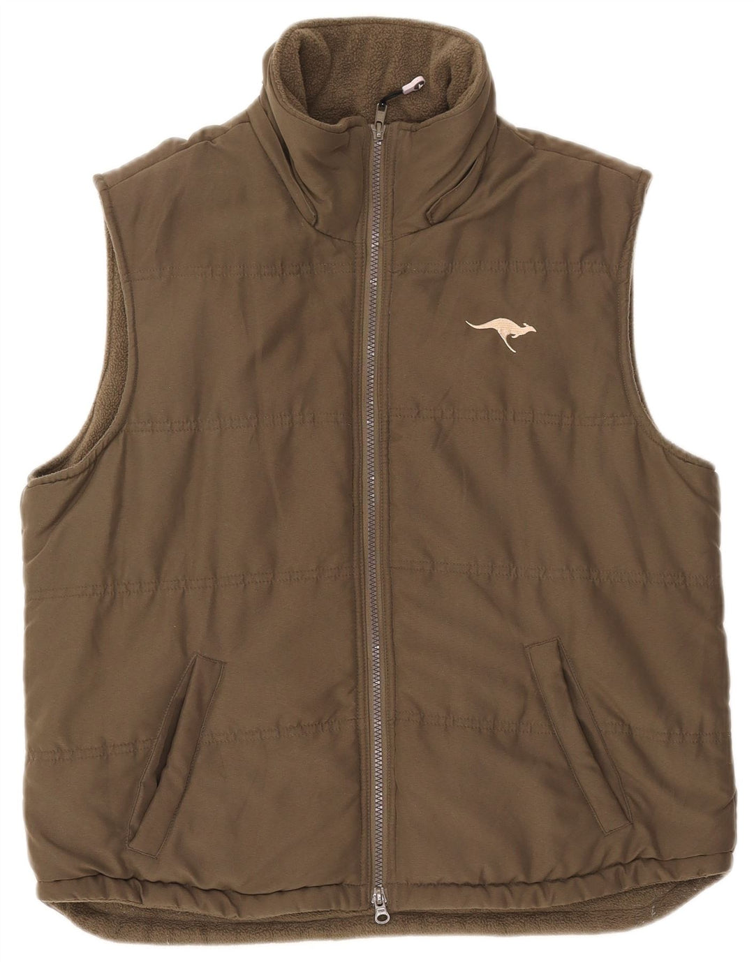 Colete acolchoado feminino Kangaroos UK 16 grande poliéster cáqui