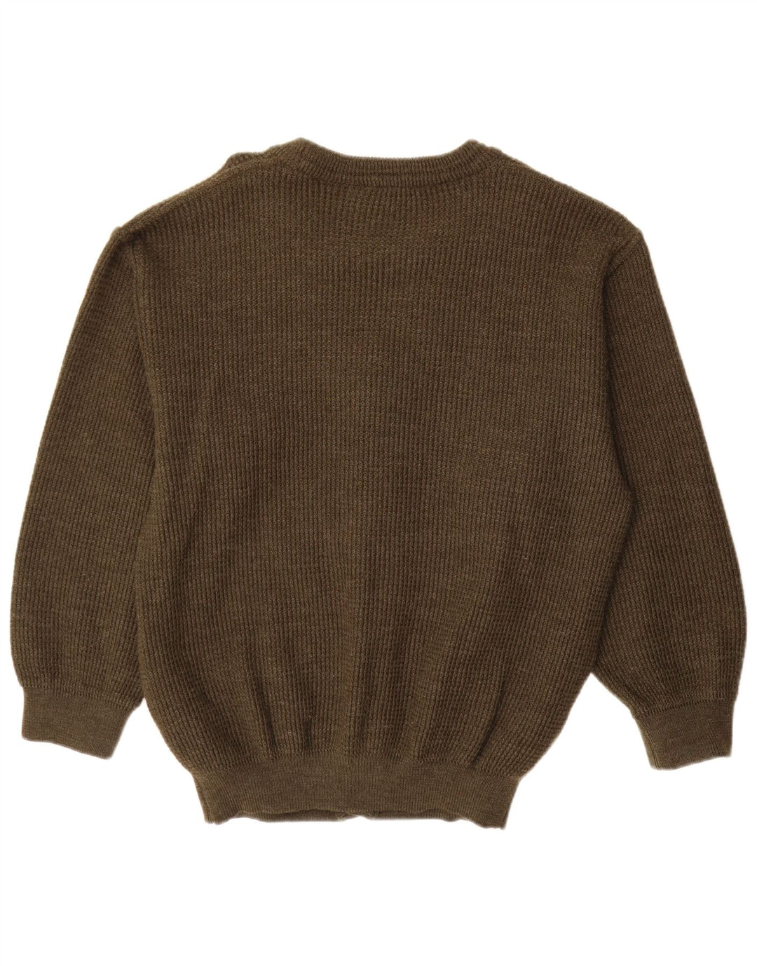 Suéter cardigã masculino vintage IT 50 médio cáqui lã nova